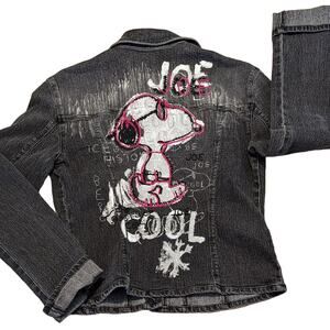 Iceberg History × Peanuts Denim Jean Jacket S/M Snoopy 90s Street Grunge Italy